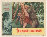 1f0712 TEENAGE CAVEMAN LC #5 1958 Roger Corman, Robert Vaughn attacked by prehistoric monster!