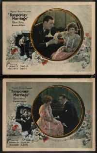 1f0862 TEMPORARY MARRIAGE 2 LCs 1923 Kenneth Harlan & Myrtle Stedman in love triangle, rare!