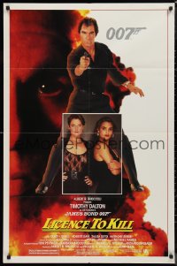 1f1081 LICENCE TO KILL 1sh 1989 Timothy Dalton as James Bond, sexy Carey Lowell & Talisa Soto!