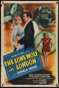 1f1087 LONE WOLF IN LONDON 1sh 1947 can Gerald Mohr go straight around Evelyn Ankers' curves!