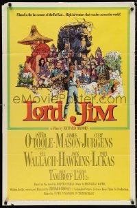 1f1088 LORD JIM 1sh 1965 Peak and Terpning art of O'Toole, James Mason, Curt Jurgens and cast!