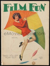 1f2001 FILM FUN magazine April 1930 wonderful cover art of pretty Bernice Claire flying huge kite!