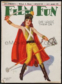 1f2003 FILM FUN magazine August 1930 cover art of Mary Brian w/toy horse & sword by Enoch Bolles!