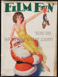 1f2004 FILM FUN magazine January 1931 great Enoch Bolles cover art of Santa holding sexy woman!