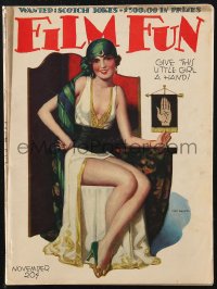 1f2000 FILM FUN magazine November 1929 great cover art of sexy Lily Damita, give this girl a hand!