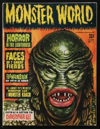 1f2013 MONSTER WORLD #4 magazine June 1965 Vic Prezio art of the Creature from the Black Lagoon!