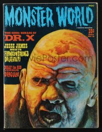 1f2017 MONSTER WORLD magazine May 1966 Ron Cobb cover art of the Moon Killer fiend from Doctor X!