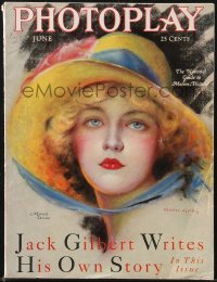 1f1989 PHOTOPLAY magazine June 1928 great cover art of pretty Marion Davies by Charles Sheldon!