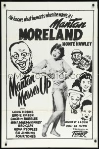 1f1097 MANTAN MESSES UP 1sh R1950s Moreland, Monte Hawley, Lena Horne, Toddy Pictures!