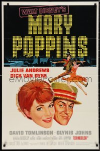 1f1101 MARY POPPINS 1sh 1964 Julie Andrews & Dick Van Dyke in Walt Disney's musical classic!