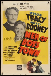 1f1105 MEN OF BOYS TOWN style D 1sh 1941 Spencer Tracy as Father Flanagan, Mickey Rooney