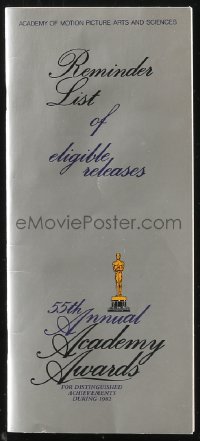 1f0385 55TH ANNUAL ACADEMY AWARDS 4x9 booklet 1983 reminder list of eligible releases!