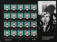 1f0215 ANDY WARHOL stamp sheet 2001 containing 20 stamps with the artist's portrait!