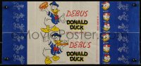 1f0392 DONALD DUCK 8x17 Debus bread wrapper 1950s art of him & his nephews on Debus bread bag!