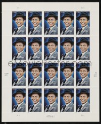 1f0226 FRANK SINATRA stamp sheet 2007 great portrait with facsimile signature, 20 unused stamps!