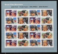 1f0227 GREAT FILM DIRECTORS stamp sheet 2012 John Ford, Frank Capra, Wilder, Huston, 20 stamps!