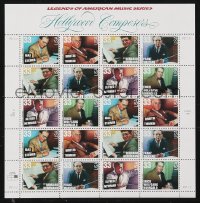 1f0230 HOLLYWOOD COMPOSERS stamp sheet 1998 Steiner, Herrmann, Waxman, Newman & more!