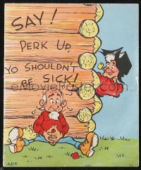 1f0399 LI'L ABNER 2 get well cards 1950 great art of the Al Capp cartoon strip characters!