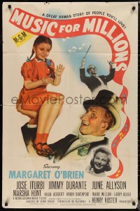 1f1113 MUSIC FOR MILLIONS 1sh 1945 Margaret O'Brien, Jimmy Durante, Jose Iturbi, Allyson, great art!