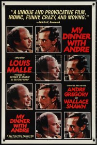 1f1114 MY DINNER WITH ANDRE 1sh 1981 Wallace Shawn, Andre Gregory, Louis Malle directed!