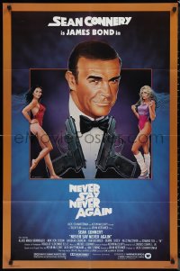 1f1116 NEVER SAY NEVER AGAIN 1sh 1983 art of Sean Connery as James Bond 007 by Obrero!