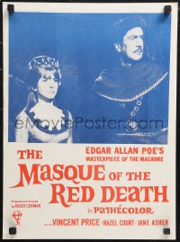 1f1710 MASQUE OF THE RED DEATH New Zealand daybill 1964 Vincent Price, Hazel Court, Corman horror!