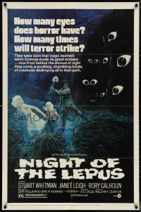 1f1117 NIGHT OF THE LEPUS 1sh 1972 cool monster art, how many eyes does horror have!