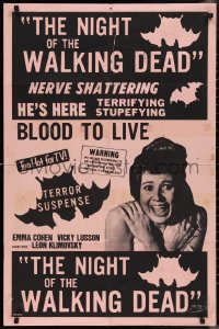 1f1118 NIGHT OF THE WALKING DEAD 25x38 1sh 1975 Leon Klimovsky directed Spanish horror, ultra rare!