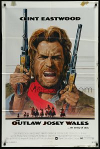 1f1128 OUTLAW JOSEY WALES NSS style 1sh 1976 Clint Eastwood is an army of one, Anderson art!