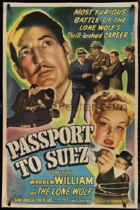 1f1130 PASSPORT TO SUEZ 1sh 1943 Warren William as The Lone Wolf blasts a spy ring!