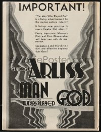 1f1884 MAN WHO PLAYED GOD pressbook 1932 young Bette Davis shown with George Arliss, ultra rare!!