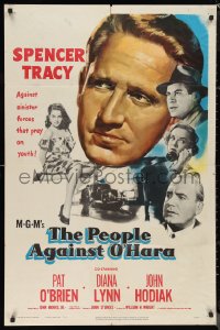 1f1131 PEOPLE AGAINST O'HARA 1sh 1951 Spencer Tracy against sinister forces that prey on youth!