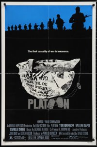 1f1134 PLATOON 1sh 1986 Oliver Stone, Vietnam classic, the first casualty of war is Innocence!