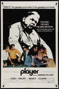 1f1135 PLAYER 1sh 1971 pool hustling movie starring the real Minnesota Fats!