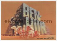 1f0419 BEN-HUR lenticular 4x6 Japanese postcard R1969 William Wyler classic, great chariot art!