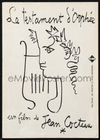 1f0134 TESTAMENT OF ORPHEUS Japanese promo brochure 1962 cool harp art by director Jean Cocteau!