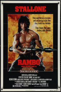 1f1145 RAMBO FIRST BLOOD PART II 1sh 1985 no law, no war can stop Sylvester Stallone w/his RPG!