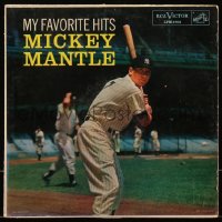 1f1253 MICKEY MANTLE 33 1/3 RPM record 1958 My Favorite Hits, New York Yankees baseball legend!