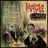 1f1256 MONSTER MASH 33 1/3 RPM record 1962 great cover art featuring John Zacherle, Dracula & more!