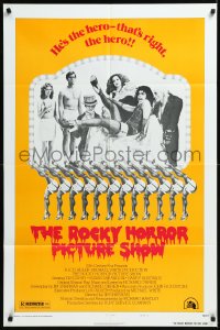 1f1155 ROCKY HORROR PICTURE SHOW style B 1sh 1975 Tim Curry is the hero, wacky cast portrait!