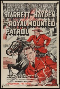 1f1156 ROYAL MOUNTED PATROL 1sh R1940s art of Canadian Mounties Charles Starrett & Russell Hayden!