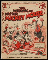 1f0885 MICKEY MOUSE English sheet music 1933 Haughton art, The Wedding March of Mr. Mickey Mouse!