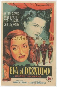 1f0340 ALL ABOUT EVE Spanish herald 1952 different art of Bette Davis & Anne Baxter, classic!