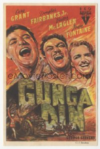 1f0355 GUNGA DIN Spanish herald 1948 art of Cary Grant, Douglas Fairbanks Jr. & Victor McLaglen!