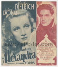 1f0360 KNIGHT WITHOUT ARMOR 4pg Spanish herald 1940 Marlene Dietrich & Robert Donat, different, rare!