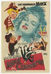 1f0361 LOVE HAPPY Spanish herald 1953 different art of the Marx Brothers & Marilyn Monroe by Jano!