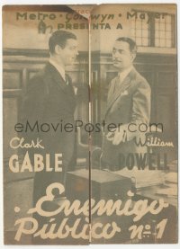 1f0362 MANHATTAN MELODRAMA Spanish herald 1934 Clark Gable, Myrna Loy & William Powell, different!