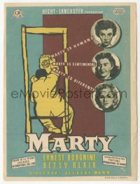 1f0363 MARTY Spanish herald 1955 Ernest Borgnine, Paddy Chayefsky, different MCP art, ultra rare!