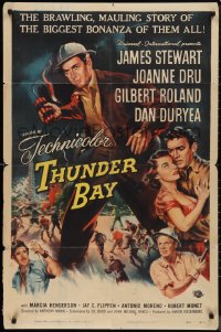 1f1208 THUNDER BAY 1sh 1953 Anthony Mann, Reynold Brown art of James Stewart & Joanne Dru!