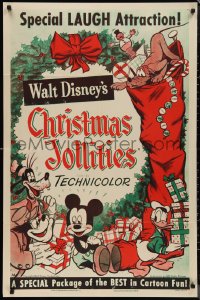 1f1228 WALT DISNEY'S CHRISTMAS JOLLITIES 1sh 1953 Mickey Mouse, Donald Duck, ultra rare!